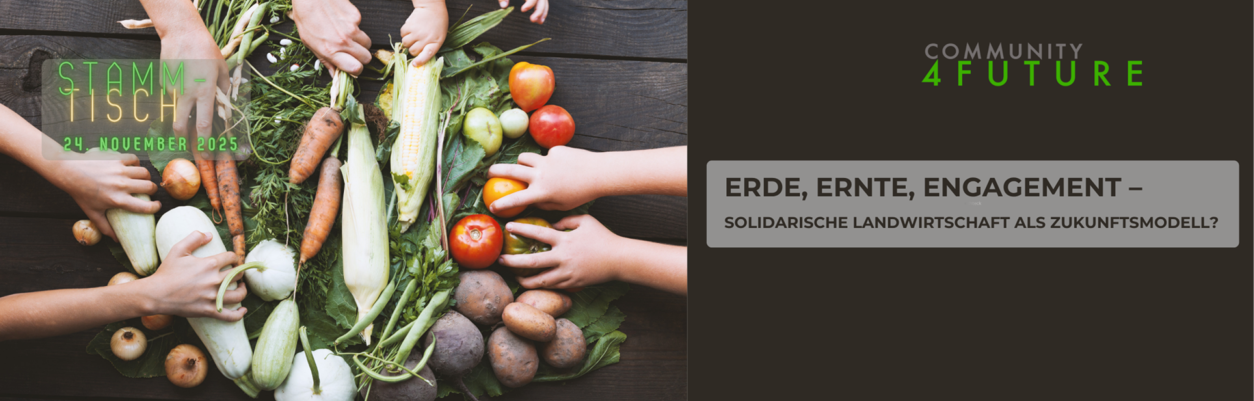 C4F-Stammtisch: Erde, Ernte, Engagement - Solawi als Zukunftsmodell?